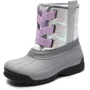 festooning Toddler Boys Girls Snow Boots Velvet Lined Elastic Band Waterproof Non-Slip Boot Outdoor Winter Warm Shoes for Kids