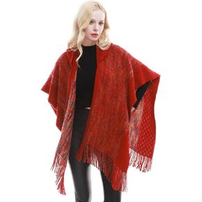RIIQIICHY Pashmina Shawl Wraps and Capes for Women Winter Warm Poncho for Cold Weather
