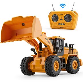 7 Channel RC Bulldozer Toys for Kids, Remote Control Construction Toys Vehicle for Boys 3-5 Years Old, 2.4G Loader Engineering Truck, Birthday Gifts Ideas for Children