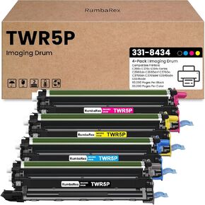 C2660 S3840 Drum Unit 4-Pack Replacement for Dell TWR5P Imaging Drum for C2660 C2660dn C2665 C2665dnf C3760 C3760n C3760dn C3765 C3765dnf S3840 S3840c S3840cdn S3845cdn Printer [NO-Toner]