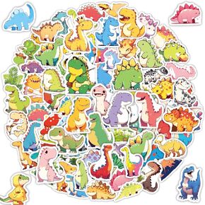 100PCS Cute Dinosaur Stickers for Kids, Kawaii Vinyl Sticker for Water Bottle Craft Scrapbooking Teaching Rewards, Dinosuar Gifts for Children Dinosaur Lovers