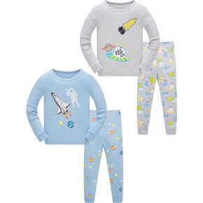 Boys Pajamas 4-Piece Pyjama Set for Kids Boys Clothes 3-12 Years PJs