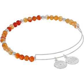 Alex and Ani Womens Carnelian Beaded Bracelet Shiny Gold One Size