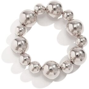 Gold Beaded Bracelet for Women Big Round Ball Beaded Elastic Bracelet Chunky Gold Bracelet Adjustable Stretch Strand Bracelet Fashion Dainty Jewelry Gift for Women in Kuwait