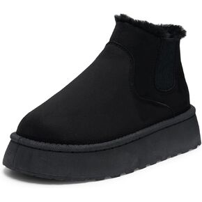 Alexis Leroy Women's Back Bow Tie Closure Style Mid-Calf Warm Faux Fur Lined Winter Snow Boots