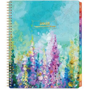 2025 Appointment Book - Weekly Appointment Book 2025, Jan. 2025 - Dec. 2025, 9"x11", Planner 2025 with 30-Minute Interval, Colorful Tabs - Oil Painting
