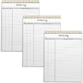 Better Office Products Activity Log Notepad, 8.5" x 11", Planning Note Pad, 50 Sheets, Double-Wire Spiral, Daily Time Tracking Productivity Checklist Organizer,(1 Pack)