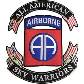 United States Army 82nd Airborne Embroidered 12" Extra-Large Three Piece Patch