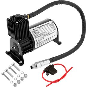 Vixen Horns Heavy Duty Onboard Air Compressor 150 PSI. Universal Replacement for Truck/Car Train Horn/Suspension/Ride/Bag kit/System. Fits All 12v Vehicles Like Semi/Pickup Trucks VXC8701B