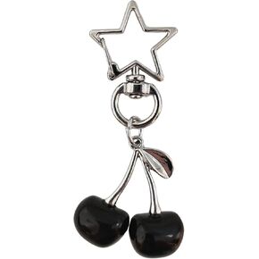 Cute Cherry Keychain Bag Charms Star Keyring Sweet Aesthetic Y2K Accessory Kawaii Purse for Car Keys Women Girls