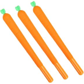 3Pcs Orange School Company Writing Gel Pen, Creative Classic Cute Gel Pen to Write Smoothly Funny Carrot 0.5mm Black Gel Ink Writing Pen Office School Supply Creative Gift Writing Correction Supplies