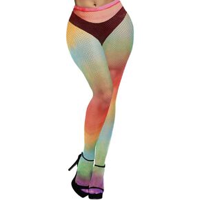 Benefeet Sox Womens Girls Fishnets Rainbow Fishnet Tights Sexy High Waist Fishnet Stockings Sheer Mesh Hollow Out Pantyhose