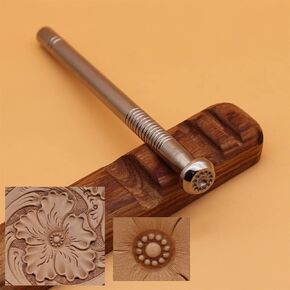 Singring Leather Stamping Tool Flower Center Stamps Stainless Steel Carving DIY LeatherCrafts Tool (8mm)