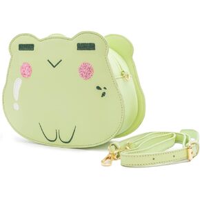 Bewaltz PU Leather Adjustable Strap Zipper Closure Handsome Frog Novelty Bag