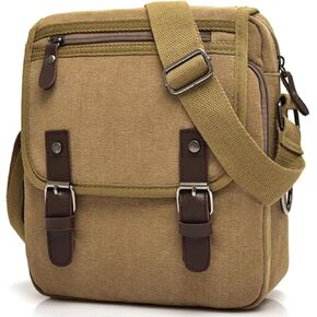 Vintage Canvas Crossbody Bag Shoulder Bag Travel Bag for Men, Small Messenger Satchel Bag for Women Men Work Travel