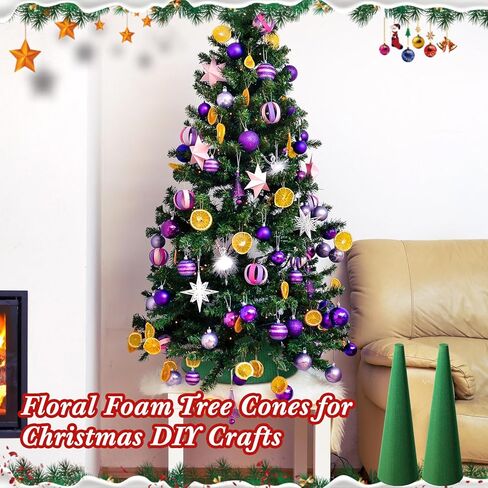 Ferraycle 2 حزمة الأزهار رغوة شجرة المخاريط لعيد الميلاد DIY الحرفية 16 × 4.72 بوصة الجافة الرطبة الزهور رغوة كتلة الأخضر رغوة مخروط زهرة رغوة ترتيب لعيد الميلاد حزب بائع الزهور الزفاف عيد ميلاد ديكور in Saudi Arabia