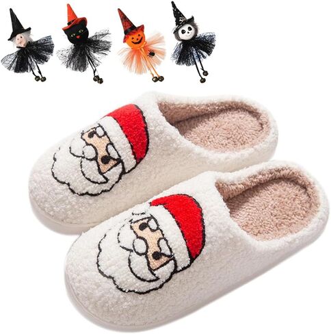 Halloween Ghost Pumpkin Slippers for Womens & Mens - Cozy Spooky Skeleton Plush Slippers - Perfect Halloween & Christmas Gift in Kuwait