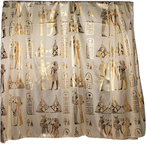 Discoveries Egyptian Imports Hieroglyphic Pharaonic Scarf - Black, White or Cream and Gold - Made in Egypt in Saudi Arabia