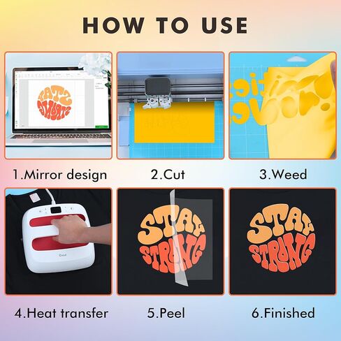 A-SUB نفخة الفينيل نقل الحرارة، 3D نفخة نقل الحرارة الفينيل HTV 8 أوراق 12 "× 10" لآلات القطع، الحديد منتفخ على الفينيل للقمصان النسيج، 8 ألوان متنوعة in Kuwait