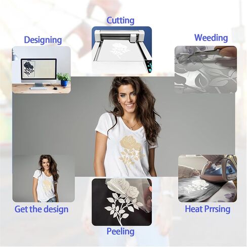 VENITOR 3D نفخة الفينيل نقل الحرارة، 12 × 10 بوصة 3 أوراق 3D رغوة منتفخة HTV الحديد على الفينيل للقمصان DIY متوافق مع Cricut أو Silhoutte Cameo (وردي) in Kuwait