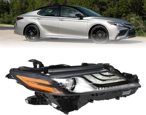مجموعة المصابيح الأمامية 8115006G30 TO2502300 متوافقة مع جانب السائق 2021 2022 Camry XSE XLE باللون الأسود (يسار) in Saudi Arabia