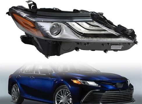 مجموعة المصابيح الأمامية 8115006G30 TO2502300 متوافقة مع جانب السائق 2021 2022 Camry XSE XLE باللون الأسود (يسار) in Saudi Arabia