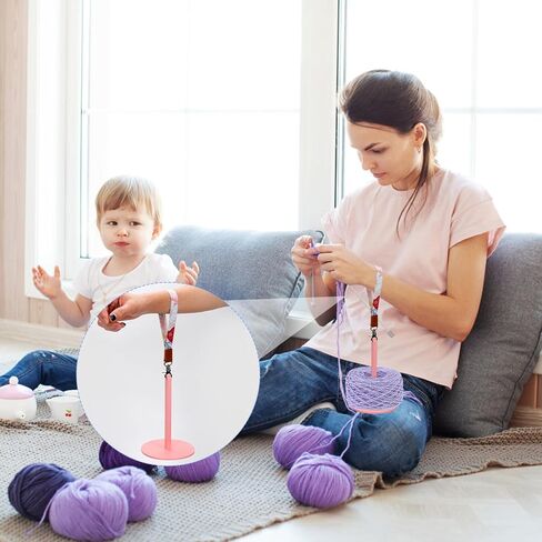 Wrist Yarn Holder, Portable Yarn Ball Holder Craft Yarn Spinner Yarn Hanger Knitting Storage Stand Crochet Minder Accessories Crocheting Supplies for Preventing Yarn Entanglement (Pink) in Saudi Arabia