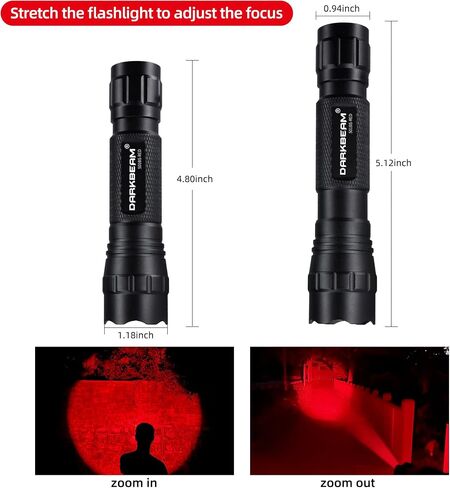 DARKBEAM IR مصباح يدوي بالأشعة تحت الحمراء 940 نانومتر أضواء LED صغيرة للرؤية الليلية، شعلة إضاءة تكتيكية محمولة قابلة لإعادة الشحن، تركيز قابل للتعديل للصيد والمراقبة والبحث، مع مشبك in Kuwait