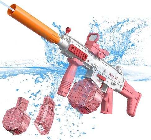 Electric Water Gun, Squirt Gun Toy for Adults Kids, Automatic Water Gun Up to 26 FT Long Range, Summer Outdoor Beach Swimming Pool Party Super Shooting Toys, Best Gift for Boys and Girls (Blue) in Saudi Arabia