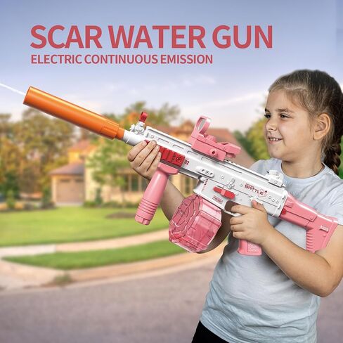 Electric Water Gun, Squirt Gun Toy for Adults Kids, Automatic Water Gun Up to 26 FT Long Range, Summer Outdoor Beach Swimming Pool Party Super Shooting Toys, Best Gift for Boys and Girls (Blue) in Saudi Arabia