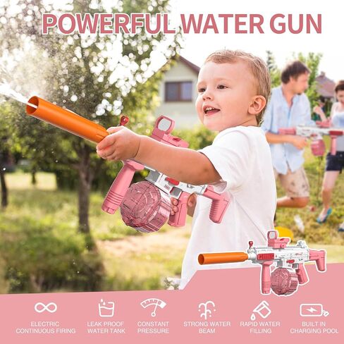 Electric Water Gun, Squirt Gun Toy for Adults Kids, Automatic Water Gun Up to 26 FT Long Range, Summer Outdoor Beach Swimming Pool Party Super Shooting Toys, Best Gift for Boys and Girls (Blue) in Saudi Arabia