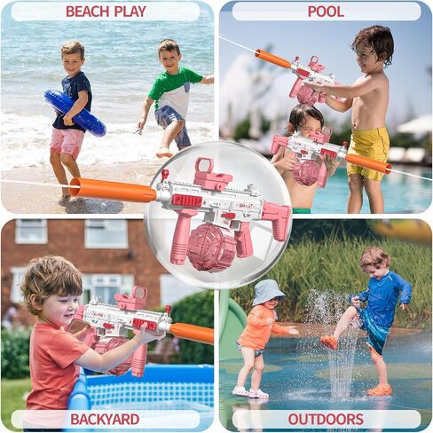 Electric Water Gun, Squirt Gun Toy for Adults Kids, Automatic Water Gun Up to 26 FT Long Range, Summer Outdoor Beach Swimming Pool Party Super Shooting Toys, Best Gift for Boys and Girls (Blue) in Saudi Arabia