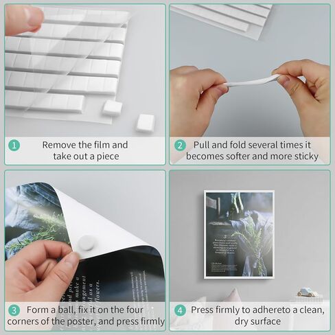 204 قطعة من معجون تاكي، ملصق كاتيف، معجون تثبيت لاصق قابل للإزالة، ملصق لاصق قابل لإعادة الاستخدام لتعليق الصور على الحائط، فن الأظافر والحرف اللاصقة (أخضر + أزرق)... in Kuwait