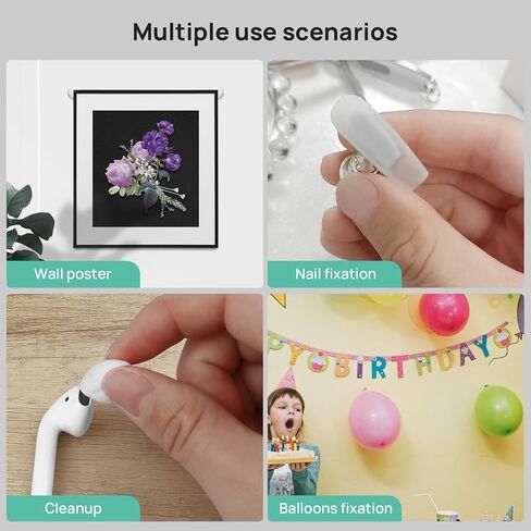 204 قطعة من معجون تاكي، ملصق كاتيف، معجون تثبيت لاصق قابل للإزالة، ملصق لاصق قابل لإعادة الاستخدام لتعليق الصور على الحائط، فن الأظافر والحرف اللاصقة (أخضر + أزرق)... in Kuwait