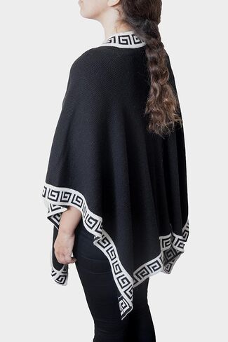 TINKUY Women’s Shawl, Peruvian Alpaca Wool Scarfs for Women Pashmina Shawl Ruana Wrap Poncho Geometric Trim, One Size in Kuwait