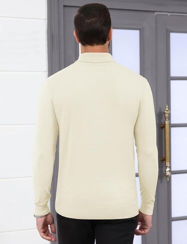 CRYSULLY Men's Turtleneck Sweaters Long Sleeve Pullover Sweater Lightweight Casual Knitted Sweater for Fall Winter Warm in Saudi Arabia