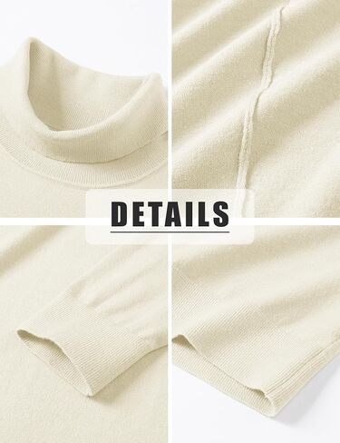 CRYSULLY Men's Turtleneck Sweaters Long Sleeve Pullover Sweater Lightweight Casual Knitted Sweater for Fall Winter Warm in Saudi Arabia