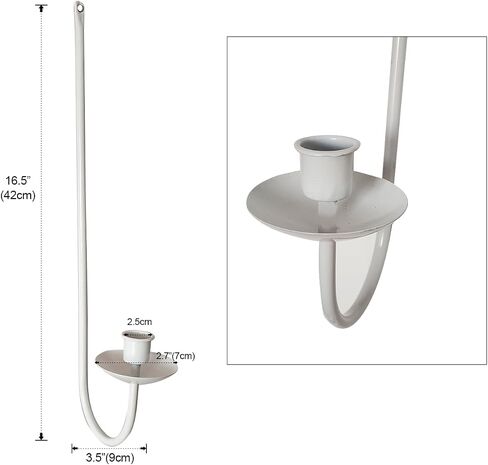 Wall Candle Holders for Taper Candles, Wall Candle Sconces Set of Two,Metal Candle Sconces Wall Decor for Home Living Room Dinning Room Bedroom Bathroom Decor(Gold/White) (White) in Saudi Arabia