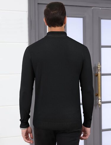 CRYSULLY Men's Turtleneck Sweaters Long Sleeve Pullover Sweater Lightweight Casual Knitted Sweater for Fall Winter Warm in Saudi Arabia
