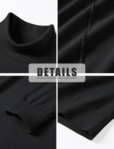 CRYSULLY Men's Turtleneck Sweaters Long Sleeve Pullover Sweater Lightweight Casual Knitted Sweater for Fall Winter Warm in Saudi Arabia
