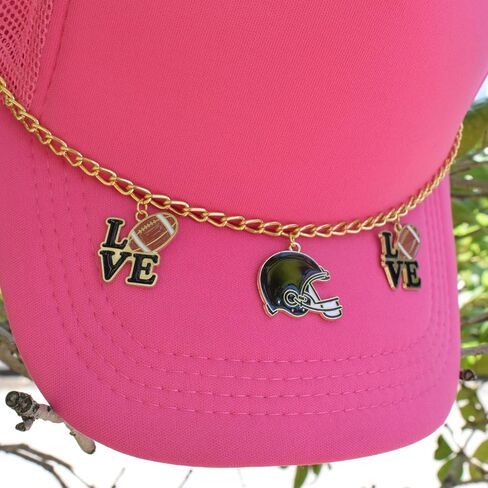 2PCS Trucker Hat Chains Sport Games Charms for Trucker Cap Mesh Baseball Cap Decoration in Kuwait