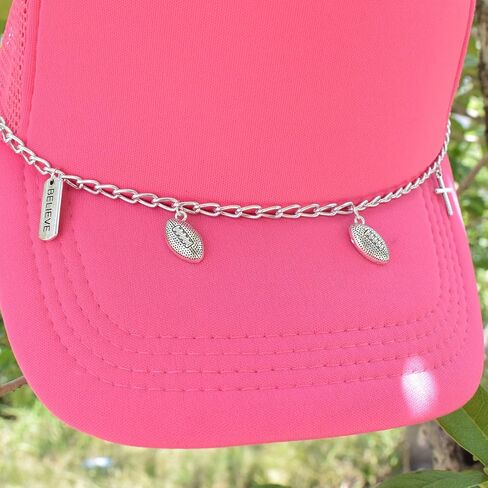 2PCS Trucker Hat Chains Sport Games Charms for Trucker Cap Mesh Baseball Cap Decoration in Kuwait