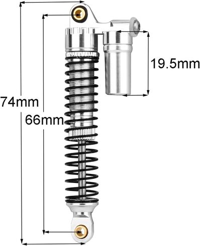 Aluminium 53mm/59mm/66mm/78mm Shocks- Long Threaded Shock Absorber Oil Damper for TRX4M TRX-4M 1/18 RC Crawler Upgrades (red, 53mm) in Saudi Arabia