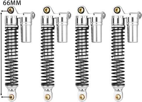 Aluminium 53mm/59mm/66mm/78mm Shocks- Long Threaded Shock Absorber Oil Damper for TRX4M TRX-4M 1/18 RC Crawler Upgrades (red, 53mm) in Saudi Arabia