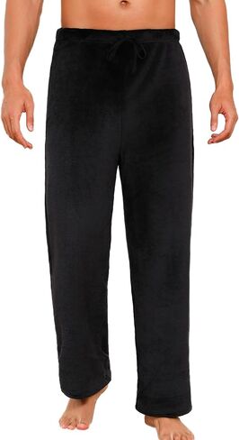 ENJOYNIGHT Mens Fleece Pajama Pant Fluffy Sleep Bottoms Plush Lounge Pjs in Kuwait