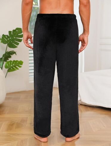 ENJOYNIGHT Mens Fleece Pajama Pant Fluffy Sleep Bottoms Plush Lounge Pjs in Kuwait