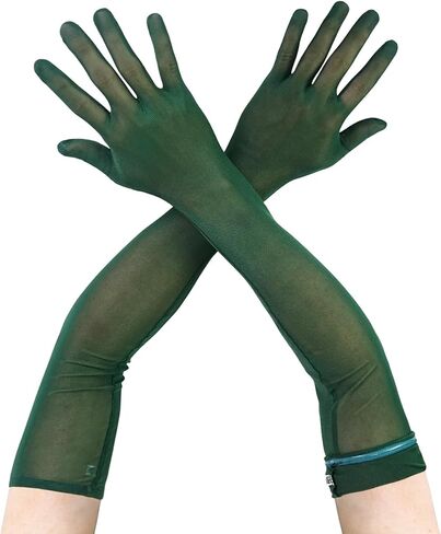 Luwint Non-slip Mesh Sheer Long Gloves for Women Teen Girls Opera Dress Party Costume in Kuwait