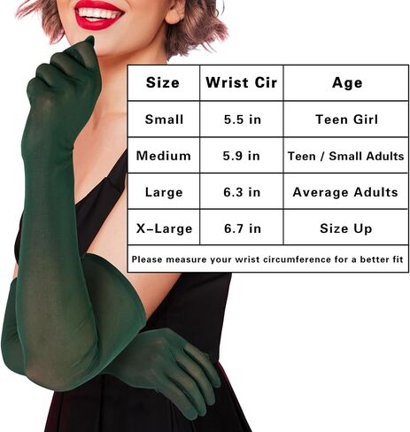 Luwint Non-slip Mesh Sheer Long Gloves for Women Teen Girls Opera Dress Party Costume in Kuwait