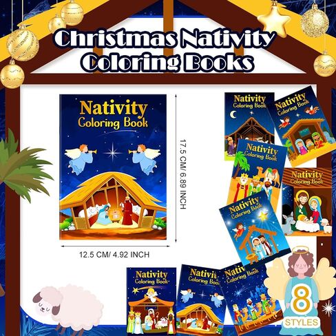 Cholemy 48 Pcs Christmas Nativity Coloring Books Religious Christmas Coloring Books Bulk Christian Activity Books Bible Drawing Book for Christmas Party Church Bag Filler in Saudi Arabia