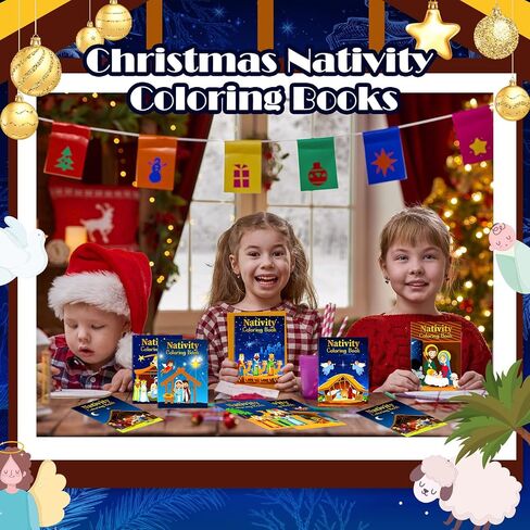 Cholemy 48 Pcs Christmas Nativity Coloring Books Religious Christmas Coloring Books Bulk Christian Activity Books Bible Drawing Book for Christmas Party Church Bag Filler in Saudi Arabia
